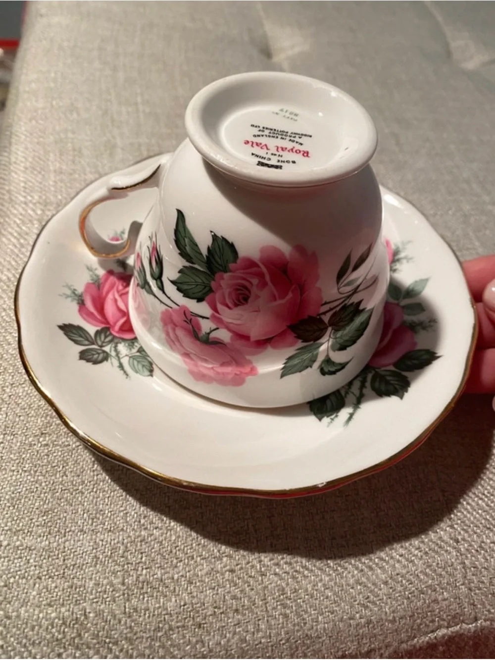 Pink Rose Teacup and Saucer Set